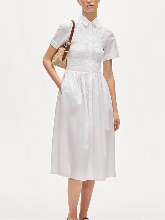 J. Crew Dresses & Skirts - J crew Elsie shirt-dress in cotton poplin Size Small White NWT Midi